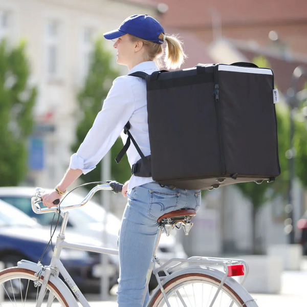 Izoliran nahrbtnik za dostavo pizze in hrane, HENDI, 75 L, črn