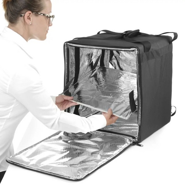 Izoliran nahrbtnik za dostavo pizze in hrane, HENDI, 75 L, črn