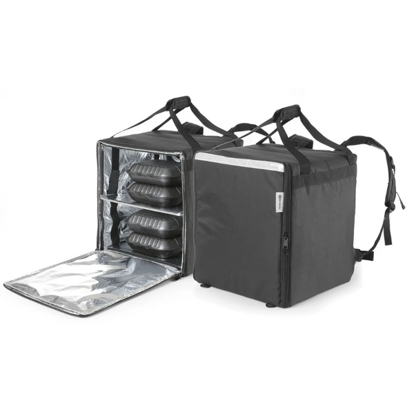 Izoliran nahrbtnik za dostavo pizze in hrane, HENDI, 75 L, črn